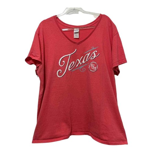 Gildan Graphic "Texas" Tee Shirt Size 2XL, Coral