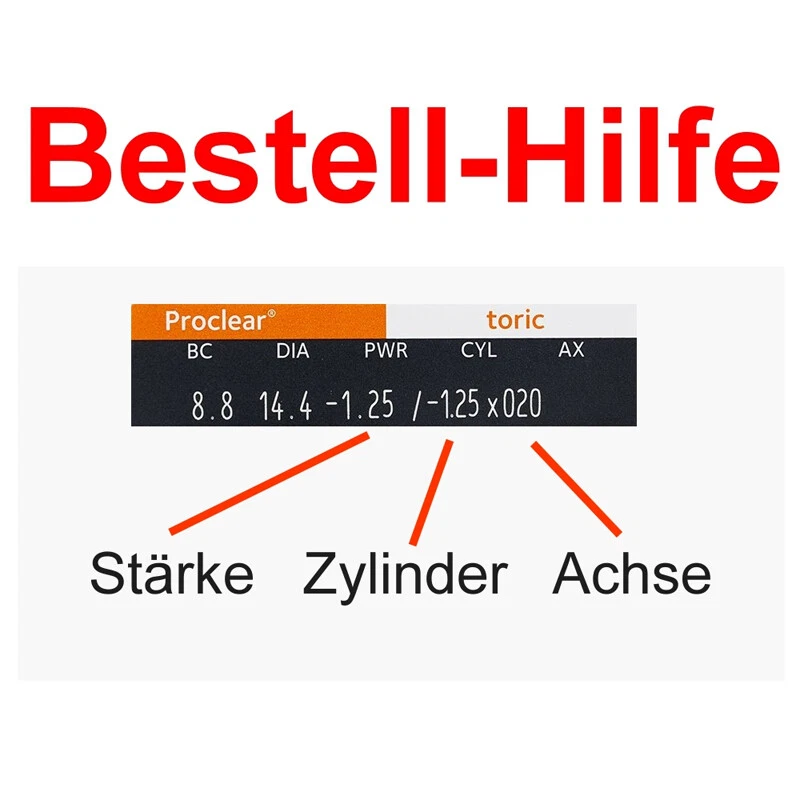 BC 8,8 1x Proclear Toric von CooperVision - 6er Box -1,00 bis -2,75 - Bild 2 von 4