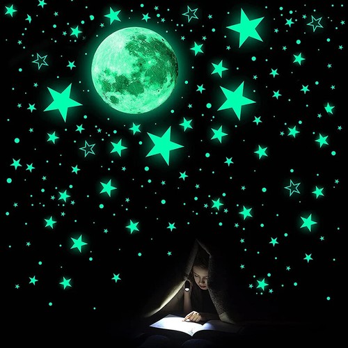 435Pcs/set Luminous Moon Star Wall Sticker for Kids Bedroom Ceiling Decoration - Picture 22 of 27