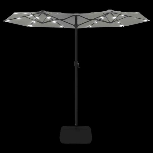 NNEVL Double-Head Parasol with LEDs Sand White 316x240 cm - Picture 6 of 10