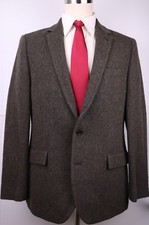 NWT J. Crew Ludlow Brown Herringbone Wool Two Button Tweed Sport Coat 42 R