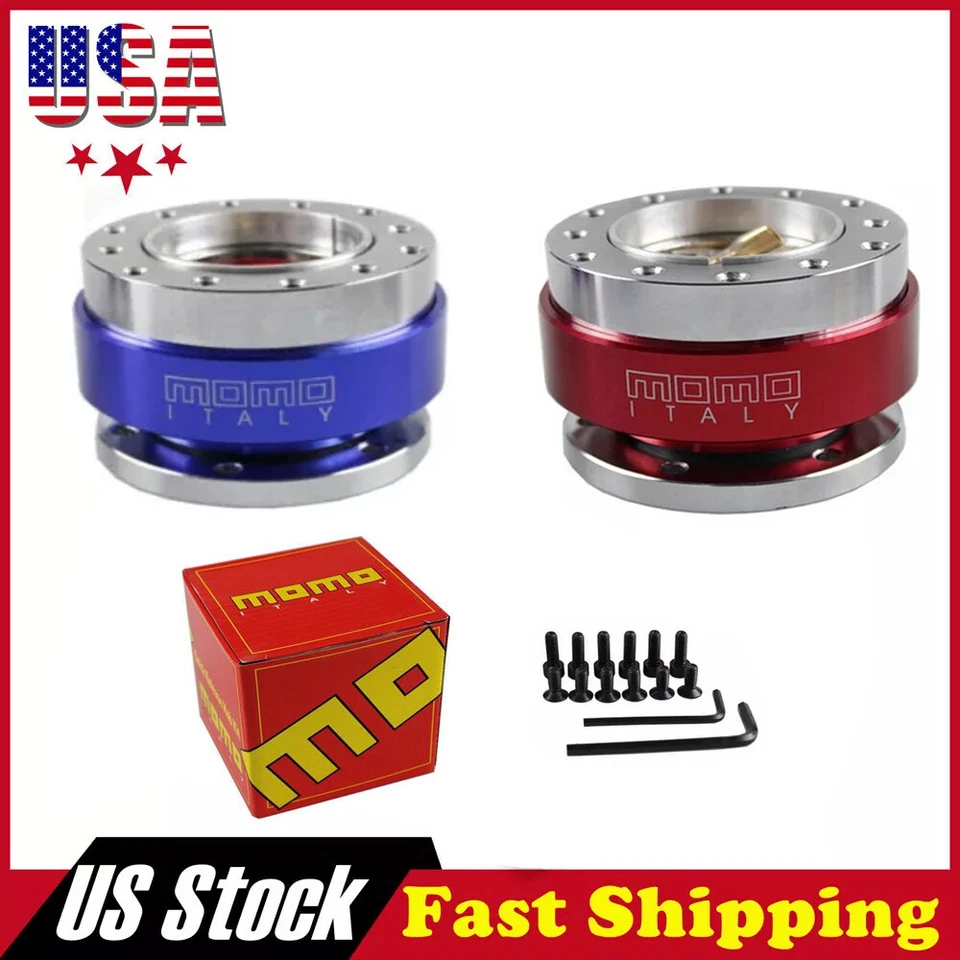 MOMO Blue Steering Wheel Quick Release Hub Adapter Snap Boss Kit Universal Foto 2 de 4