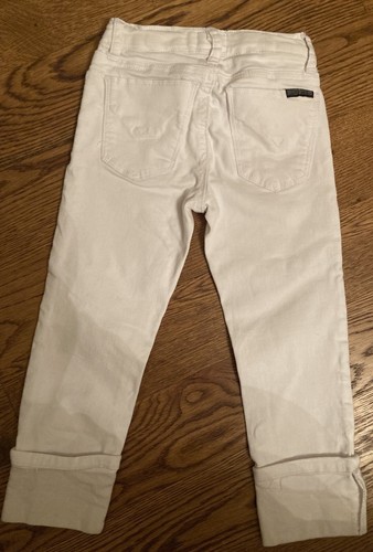 Hudson Kids Jeans White Skinny Fit Crop Ankle Distressed 7 Stretch - Picture 6 of 9