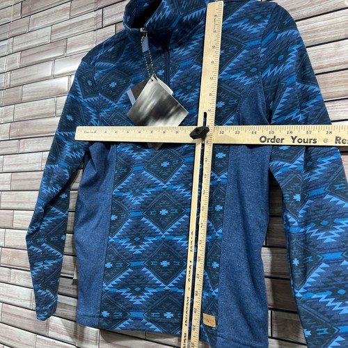 Panhandle M boys youth jacket 1/4 zip Powder River western blue aztec knit NWT - Picture 6 of 12