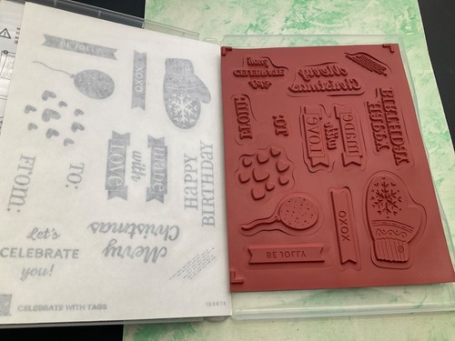Nuevo Set de 11 Stampin Up! Celebrar Navidad con etiquetas - sello adhesivo 159974 NUEVO - Imagen 2 de 2
