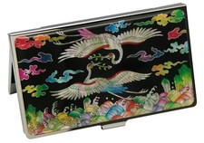 Mother of pearl Pocket Business Card ID Card Holder Credit Box Case Wallet Gift