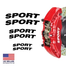 SPORT Curved Text Brake Caliper High Temp Vinyl Racing Decal Sticker 6 PCS