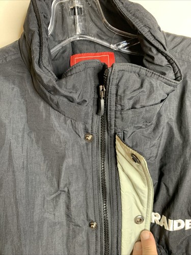 Vintage Reebok Oakland/LA Raiders Bomber Quilted Jacket Black 1990's Mens Size M - Picture 15 of 18