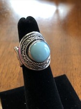 VTG Solid 925 Sterling Silver Moonstone Ring Size 6.5 Beautiful
