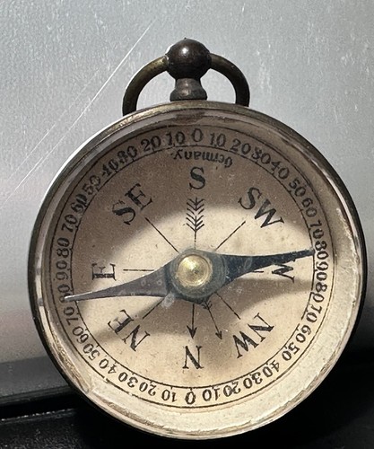 RARE 10’s Dial Pocket Compass German Brass Handheld Nautical Military Navy - Picture 4 of 7