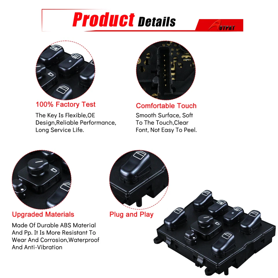 NUEVO Interruptor de ventana eléctrica del lado del conductor para Mercedes-Benz ML320 ML430 ML500 ML55 AMG Foto 4 de 4