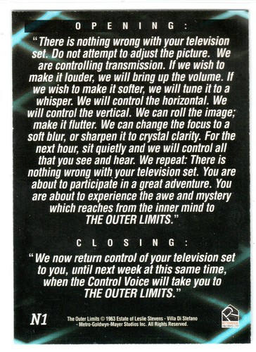 THE OUTER LIMITS PREMIERE EDITION N1 OPENING AND CLOSING BOX-TOPPER EXCLUSIVE - Picture 2 of 2