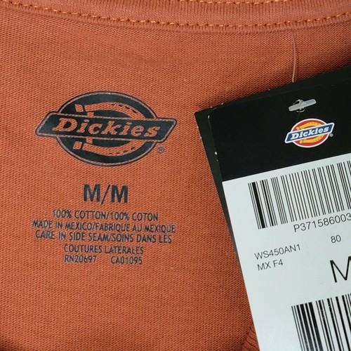 DICKIES Shirt Medium Orange Heavyweight Pocket OUTDOORS WORKWEAR MENS NWT - Picture 7 of 12