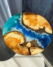 Round Epoxy River Coffee Table | Handmade Resin Wood Tabletop | Unique Living Ro