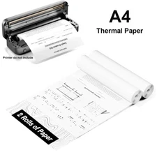 2 Rolls A4 Thermal Printer Paper 8.5" Width 7M Long for Itari M08F M832 Phomemo