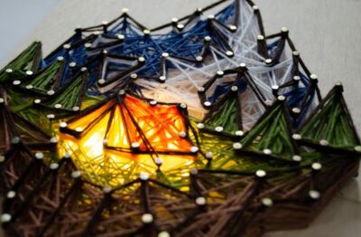 BAZIMA DIY String Art Kit - Snowy Mountains Craft For Beginners, Fun & Relaxing Creative Gift - View #3