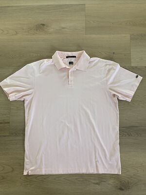 Nike Dri Fit Tiger Woods Short Sleeve Polo Shirt Mens XL Lite Pink Line Design