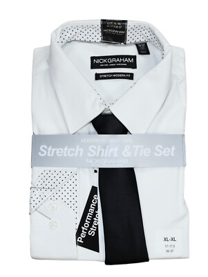 Nick Graham 2-Piece Set Tie & Long Sleeve Button Down Men's Shirt XL NWT