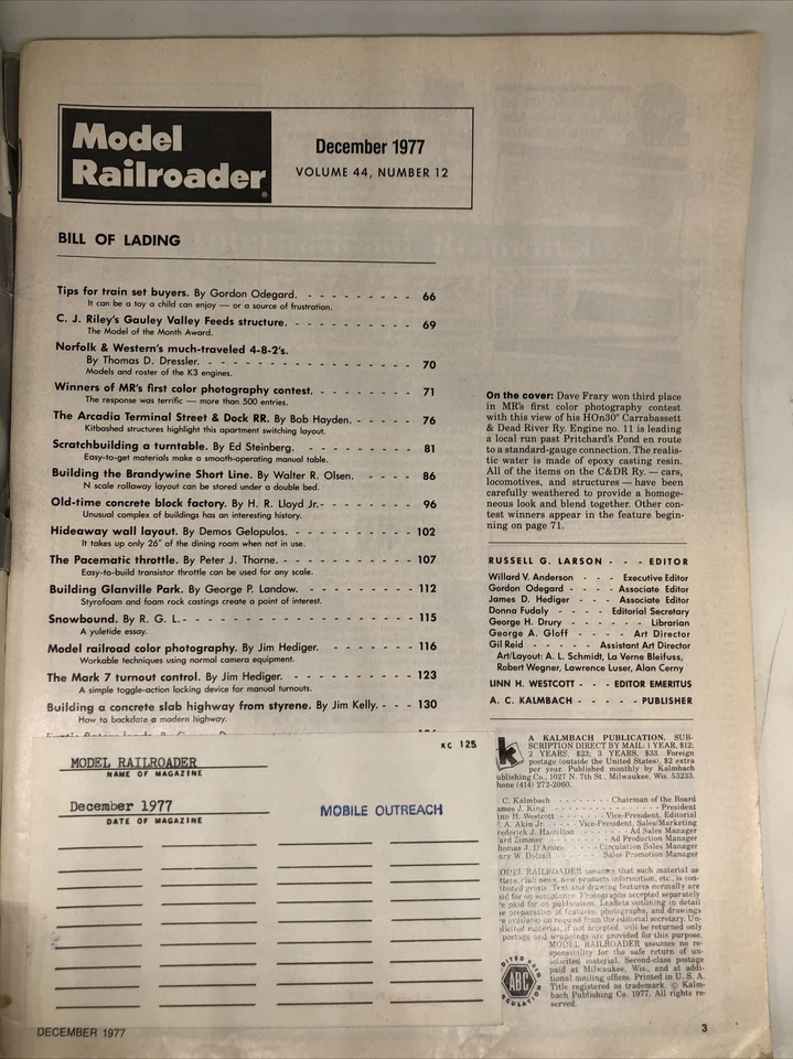 Model Railroader December, 1977 - Image 2 of 4