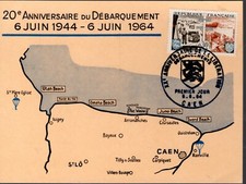 1409+ FDC CARTE   1er JOUR  20° ANNIVERSAIRE DU DEBARQUEMENT   CAEN
