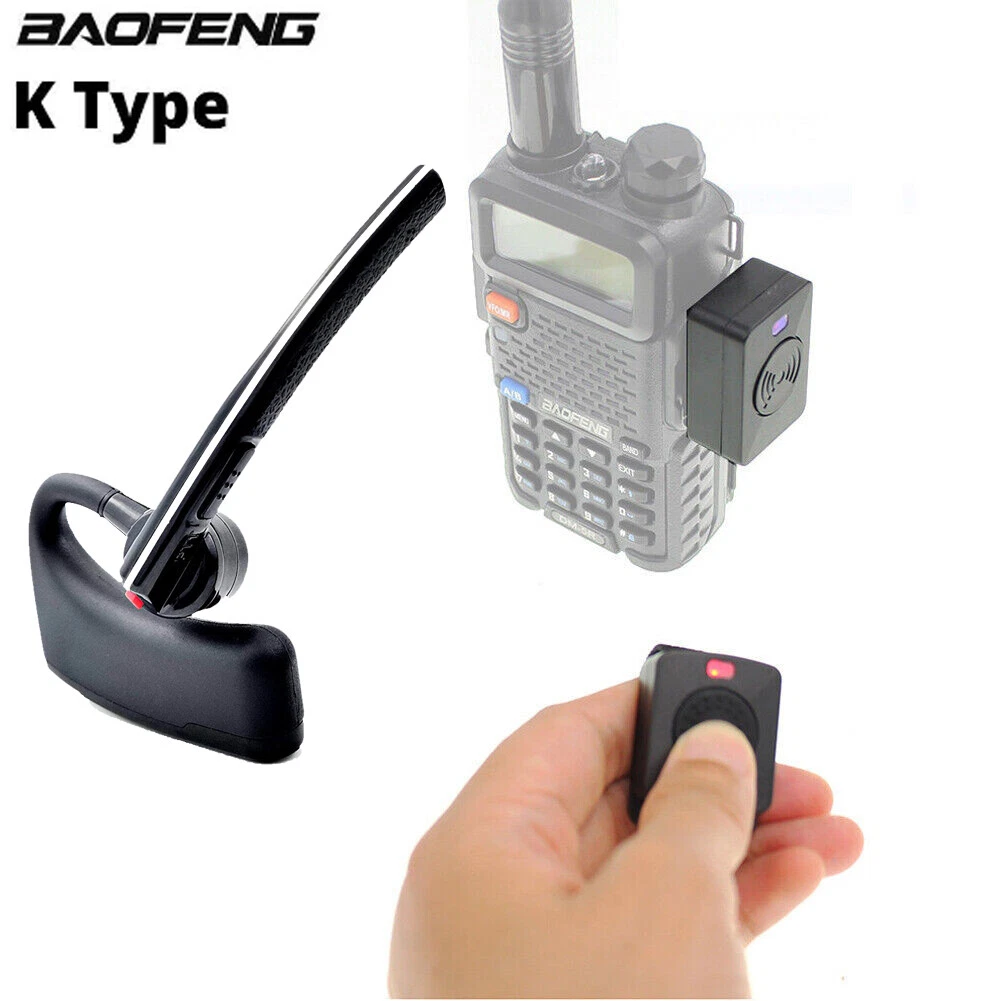 Wireless Bluetooth Walkie Talkie Earphone Headset For Kenwood KPG