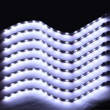 8x 15LED 30cm LED STRISCIA LUMINOSA SOTTOSCOCCA PER AUTO MOTO IMPERMEABILE