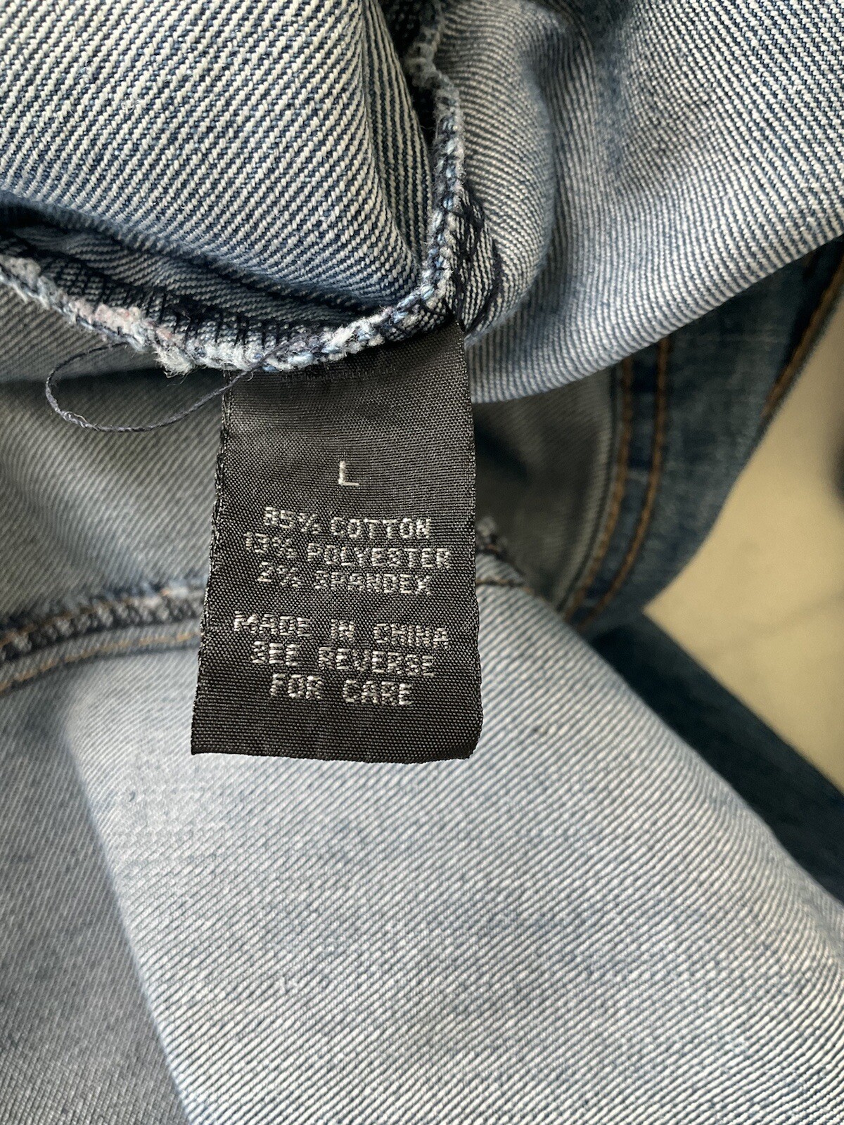 Baccini Denim Snap Button Jacket Size Large - image 5