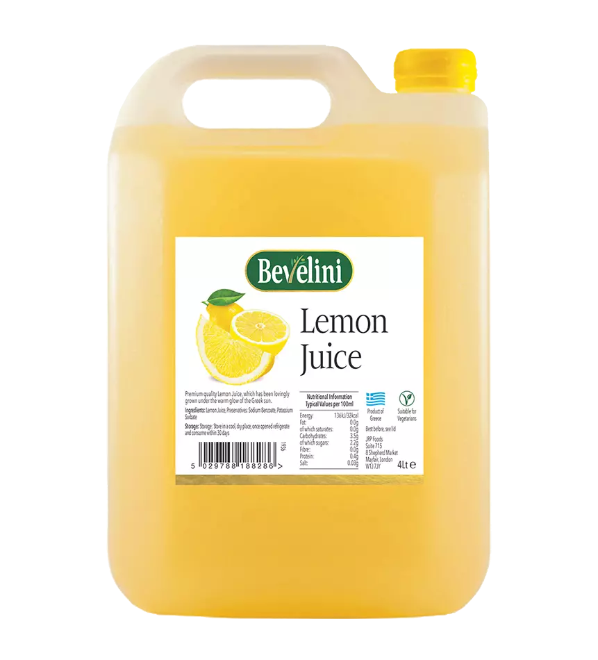 Bevelini Lemon Juice Pure 4L Catering Size . Large Container. eBay
