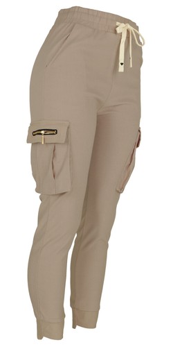 Women's Slim Cargo Pants with Zipper Pockets in Colors, Slim Pull-on Jeggings - Picture 26 of 29