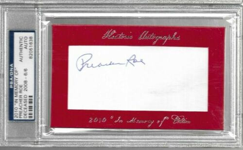 Preacher Roe 1948-54 Brooklyn Dodgers 2010 In Memory Of auto.d.2008 PSA  - Picture 1 of 2
