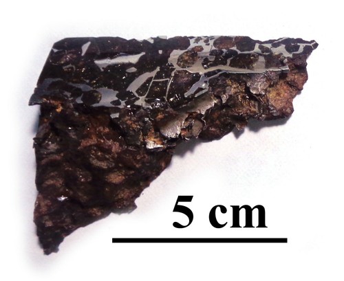 Meteorite Seymchan small olivined cut block 122 grams, very nice structure - Picture 1 of 5