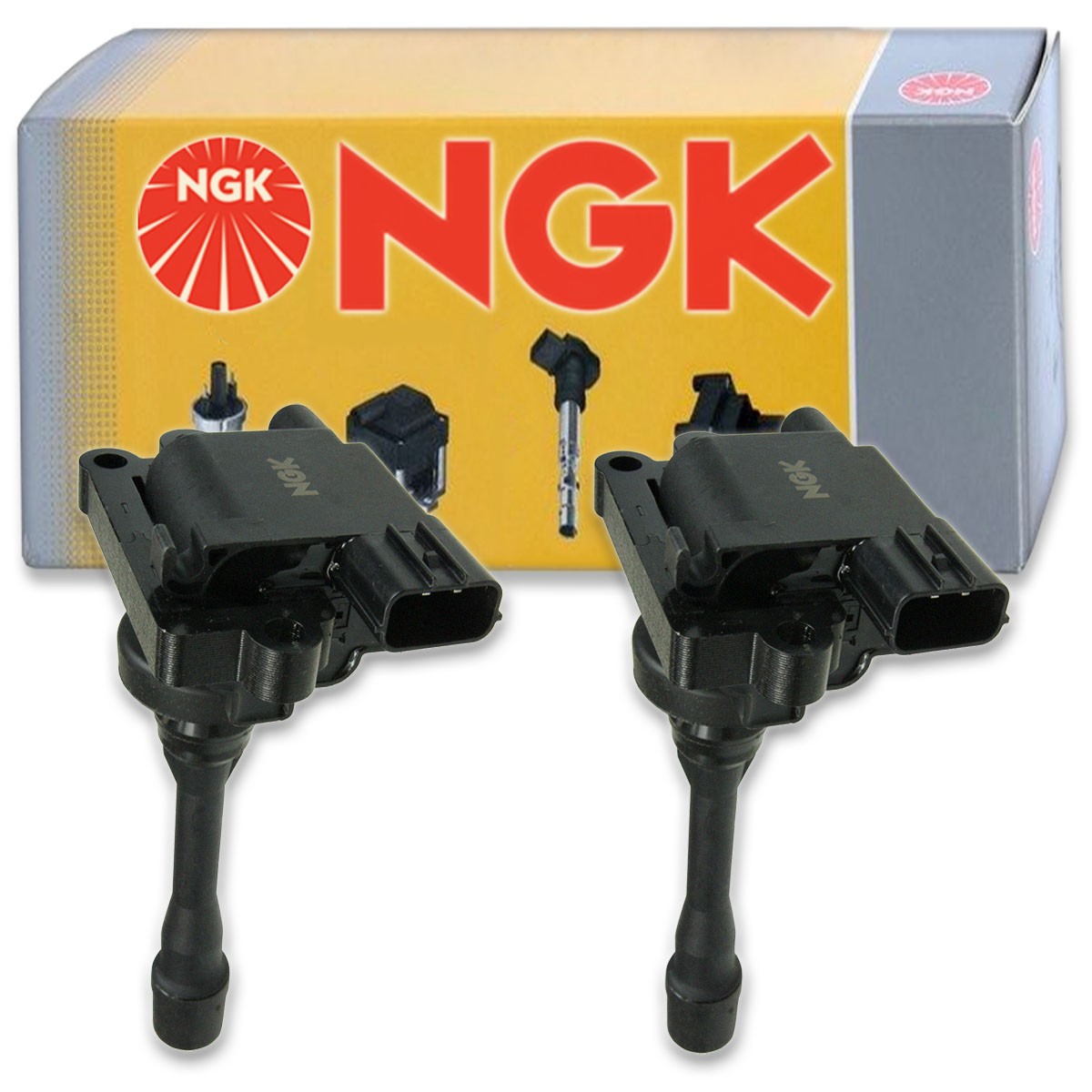 2 pcs NGK Ignition Coil for 1997-2002 Mitsubishi Mirage 1.8L L4 - Spark Plug fw