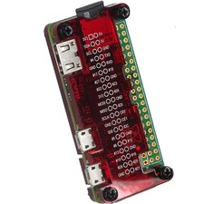Lightweight Acrylic Case for Raspberry Pi Zero with GPIO Pins Guide - Red Finish
