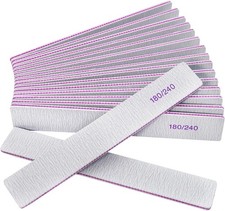 Nail Files 12 Packs , Professional 180/240 Grit Double Sided Emery Boards
