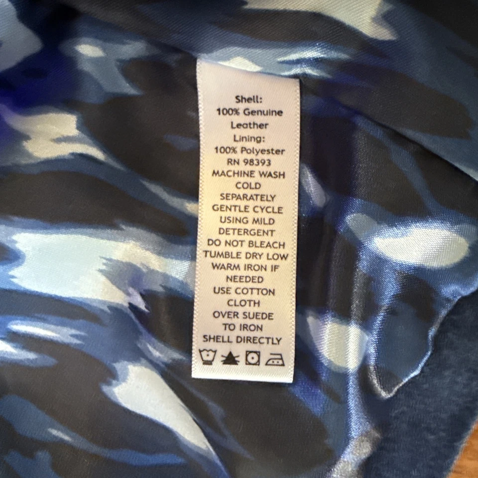 Abrigo de Gamuza Azul Dennis Basso Talla 2x Gamuza Cuero Llave en Mano Botón Bolsillo Foto 4 de 4