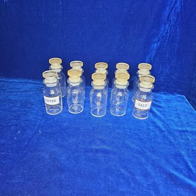 Vintage John Wagner & Sons Glass Spice Jars Plastic Lids. - Excellent Lot Of 10 