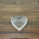Waterford Crystal Heart-Shaped Ribbed Paperweight Clear Glass VTG 90s
