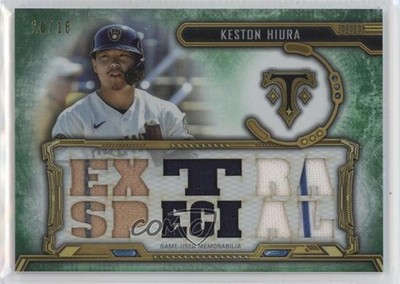 2020 Topps Triple Threads Relics Emerald 10/18 Keston Hiura #TTR-KH2 10u3
