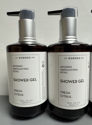 2 PACK Korres Shower Gel Fresh Citrus Body Wash 300ml 10oz Pump Bottles