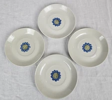 Vintage Set of 4 Saucers Figgjo Flint Norway Tor Viking Turi Design Floral MCM