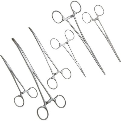Hemostat Set 6 Stainless Steel Pliers for Medical, Hobby, Electronics, Fishing
