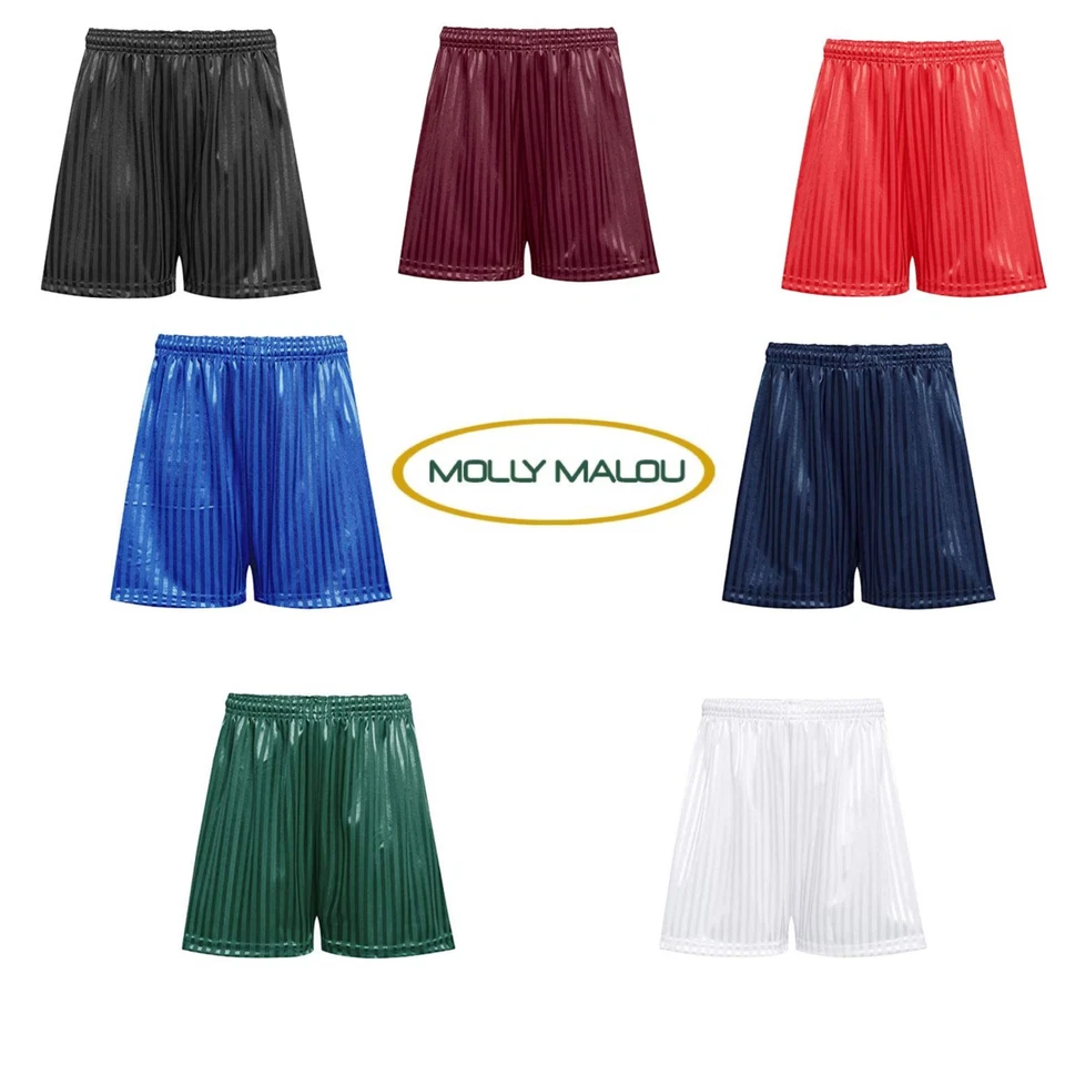MOLLY MALOU Boys Girls Men Women Summer Sports PE School Gym Football Shadow Stripe Shorts