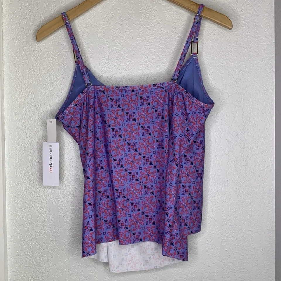 Nuevo Traje de Baño Tankini Geométrico Liz Claiborne Top Talla 12 Foto 3 de 4