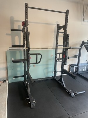 BOLT Adjustable Power Rack Steel with Barbell, Pull-Up Bar & Plate Storage