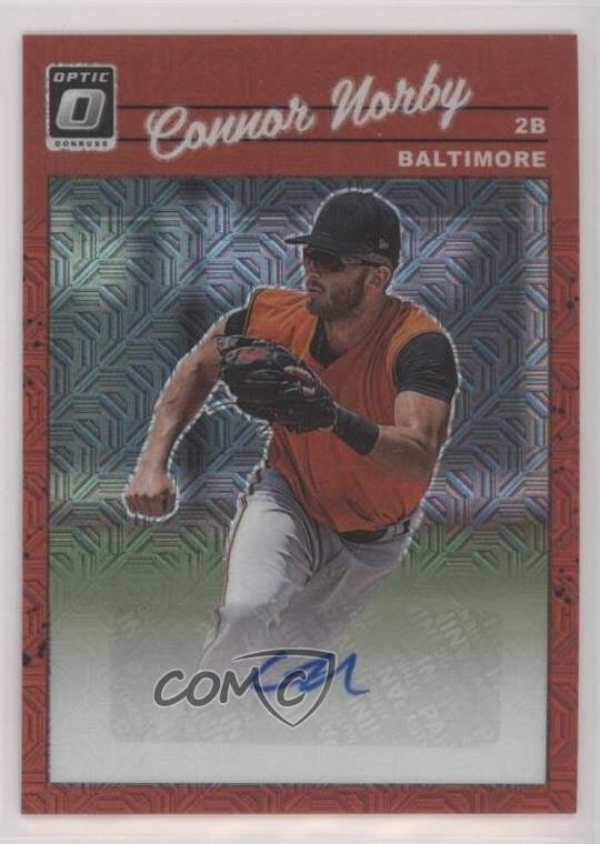2023 Panini Donruss Red Mojo Prizm 29/49 Connor Norby #1990-CN Auto 9v7