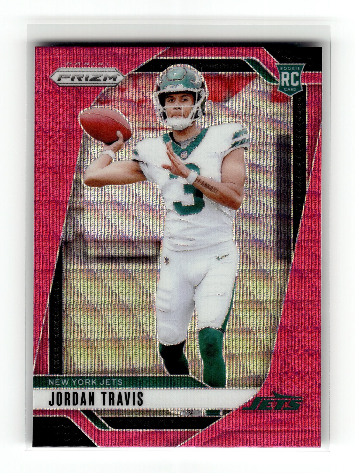 Jordan Travis 2024 Panini Prizm #359 Rookie New York Jets Pink Wave RC