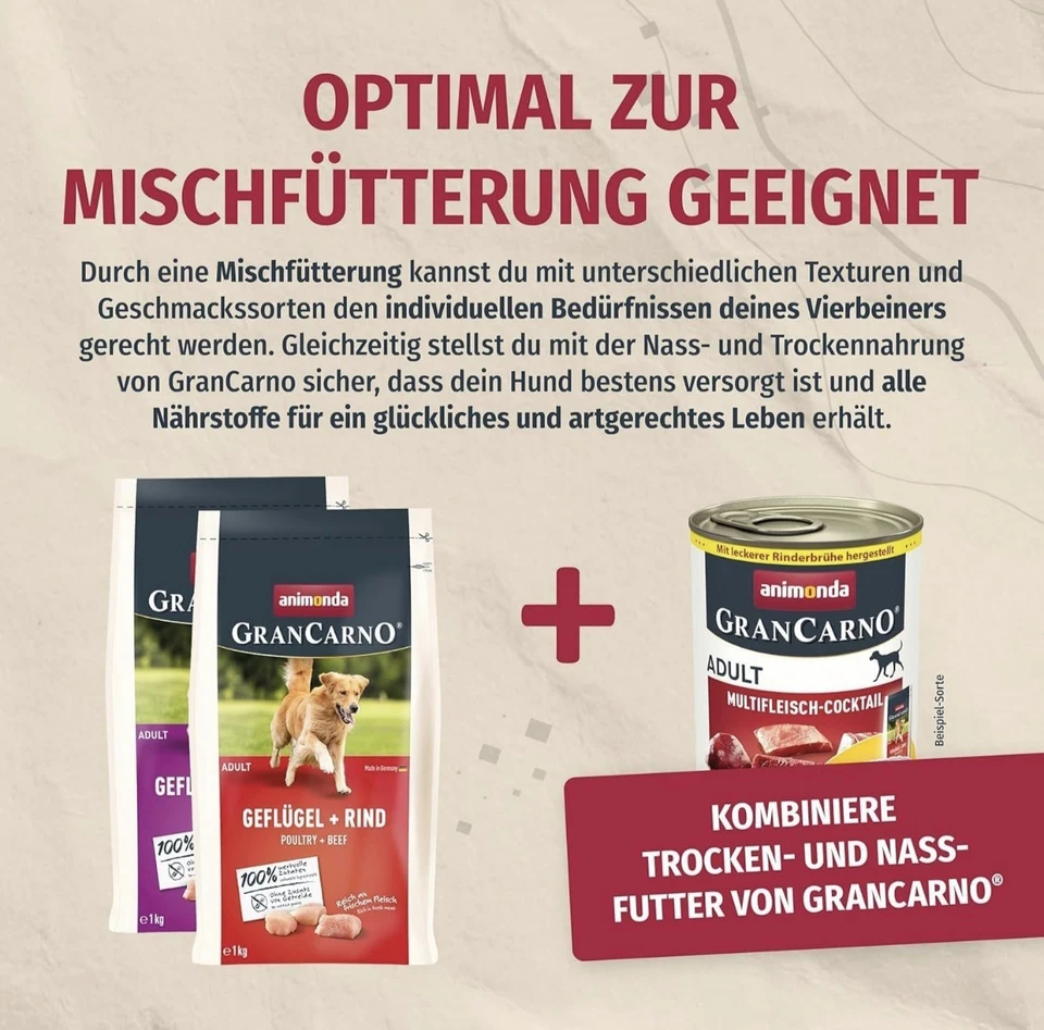 Animonda GranCarno Adult Dog Food, Wet Food for Multi Meat Cocktail, 6 x 800 g - Bild 4 von 4