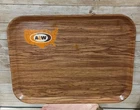 Vintage A&W Root Beer Camtray Wood Grain Design Serving Tray Map Logo 12-72