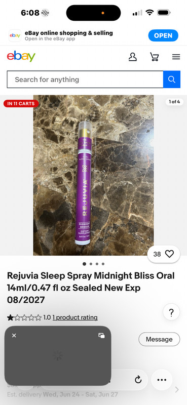 Rejuvia Sleep Spray Midnight Bliss Oral 14ml/0.47 fl oz Sealed New Exp 08/2027
