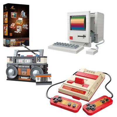 Adult Vintage Building Sets 20132, Retro Game Console Computer Radio Collectible